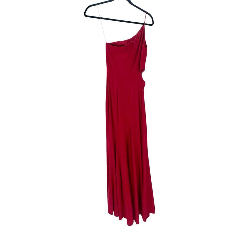 Jump Apparel One Shoulder Jersey Gown with Cutout Red Size 00 NWOT - Picture 5 of 11